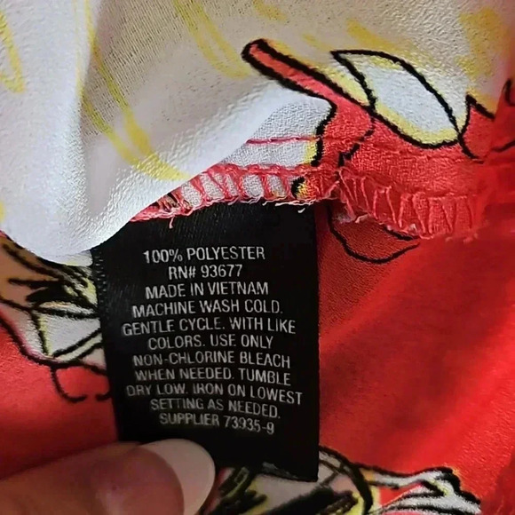 Worthington Orange Spring Floral Keyhole Blouse Sz Sm - Picture 6 of 8